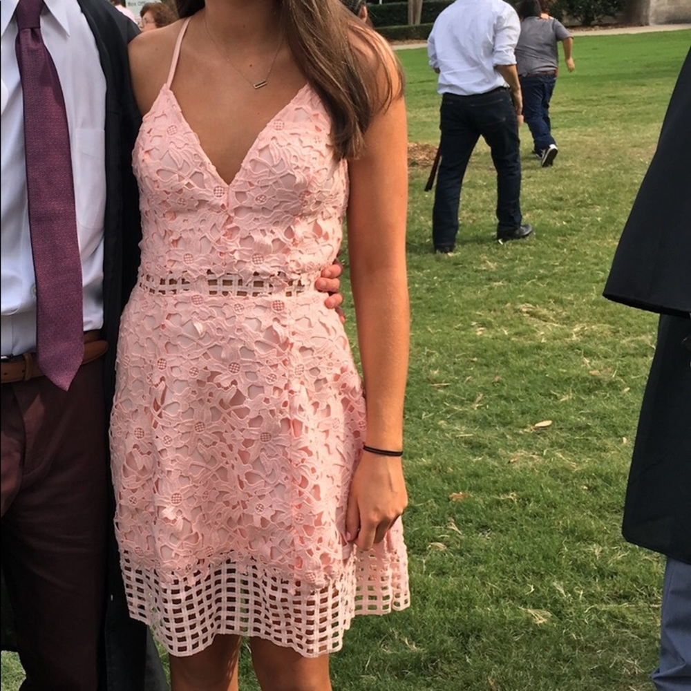 Lovers and friends pink lace dress